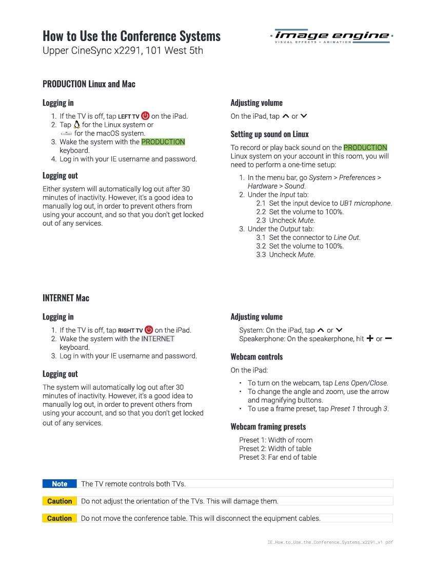 Conference room startup guide preview